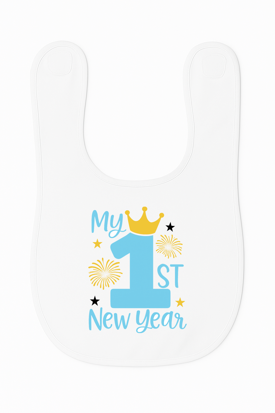 Bavetto Neonato “My 1st New Year” – Prima Festa di Capodanno (Rosa o Azzurro)