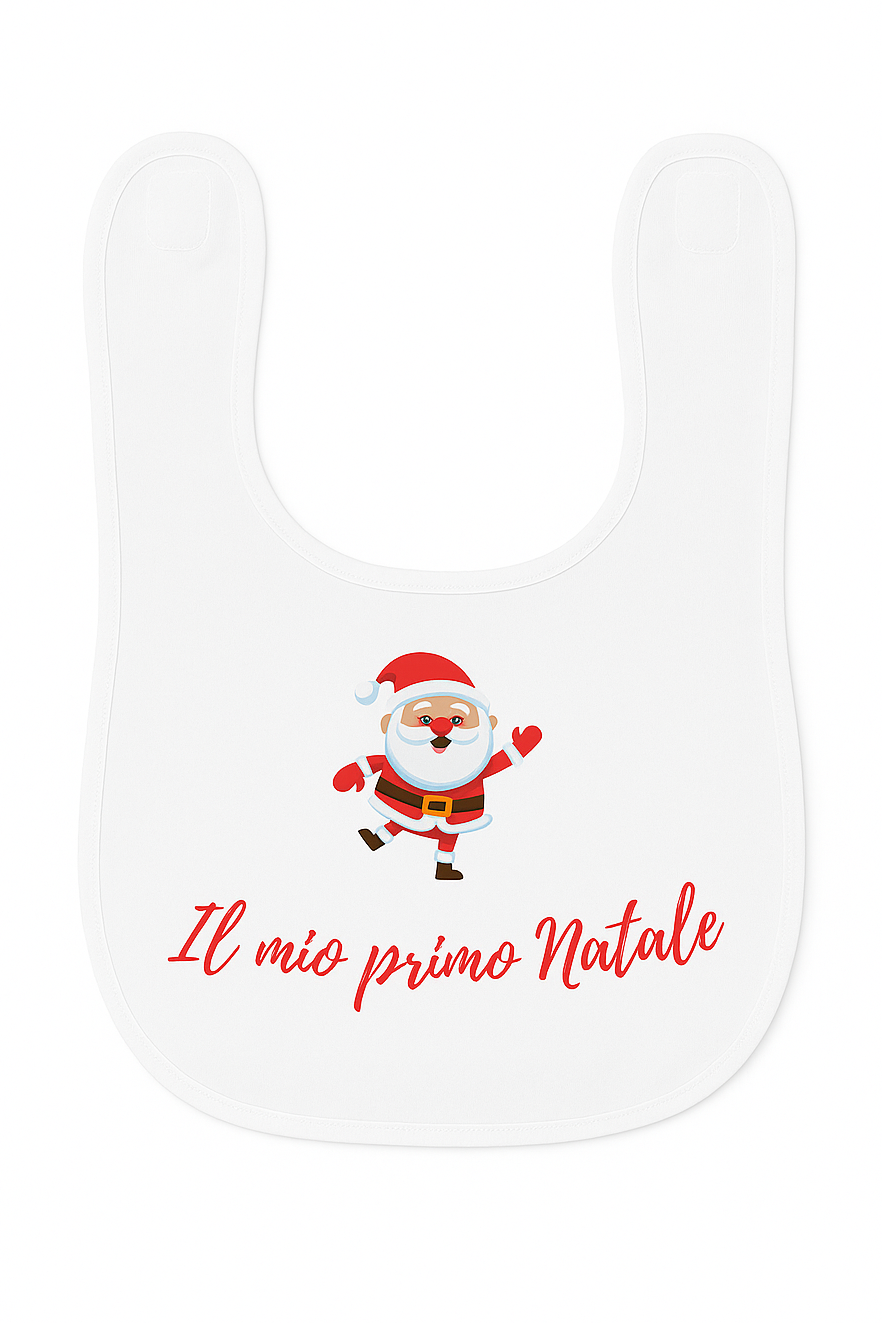 Bavetto Neonato “Il mio primo Natale” – Grafica Babbo Natale