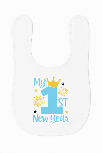Bavetto Neonato “My 1st New Year” – Prima Festa di Capodanno (Rosa o Azzurro)