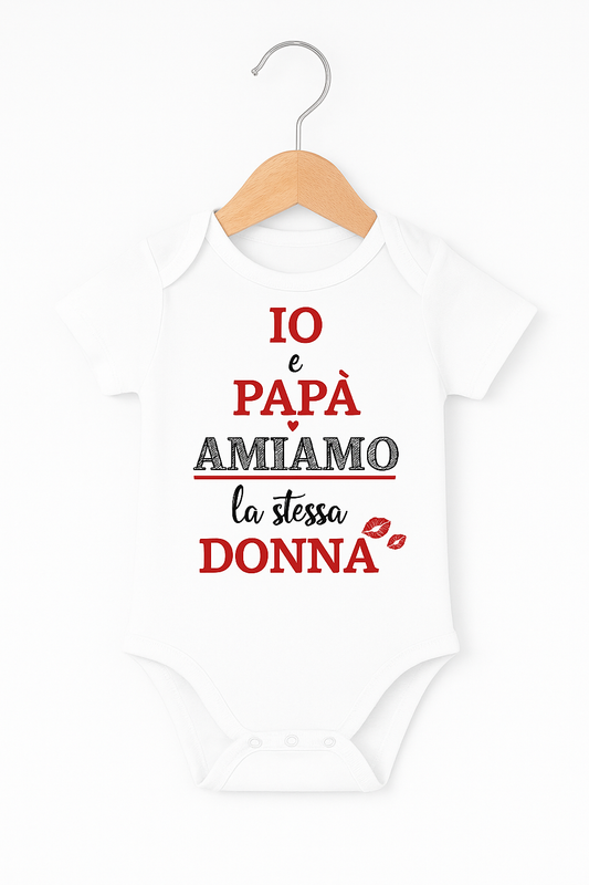 Body “Io e Papà amiamo la stessa donna” – Body divertente per neonato