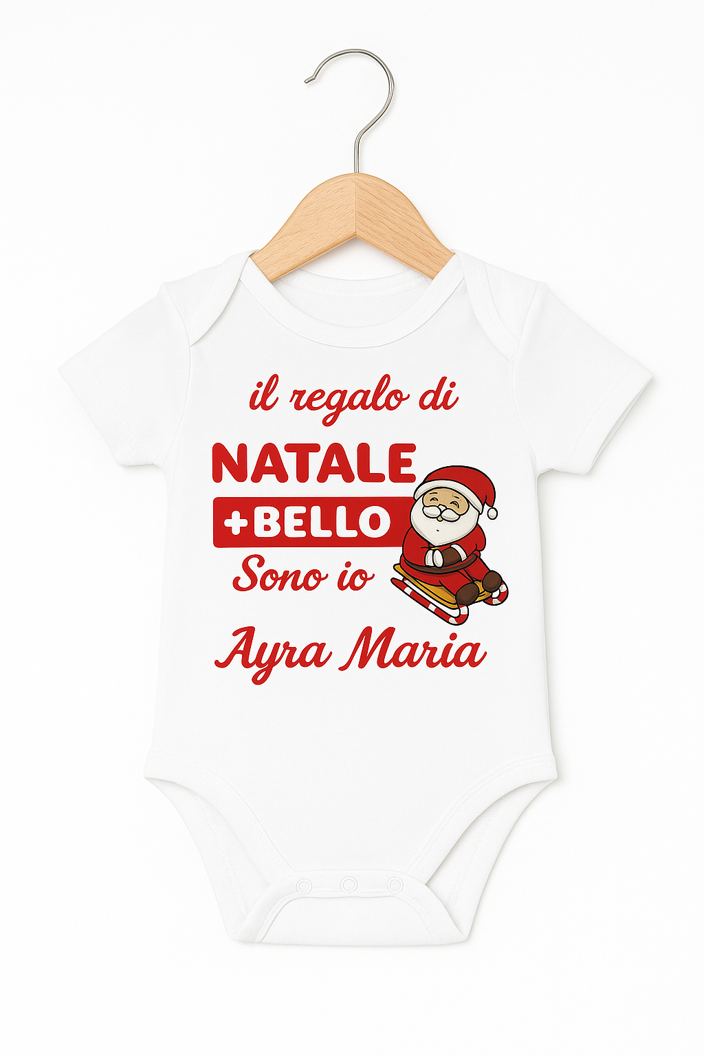 Body Natalizio “Il regalo di Natale più bello sono io” – Personalizzato con nome