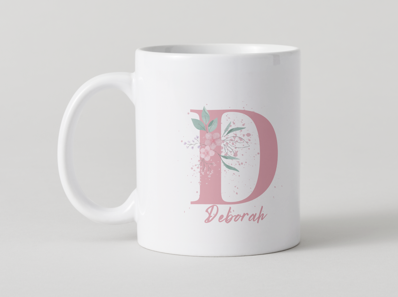 Tazza iniziale floreale personalizzata – Con nome