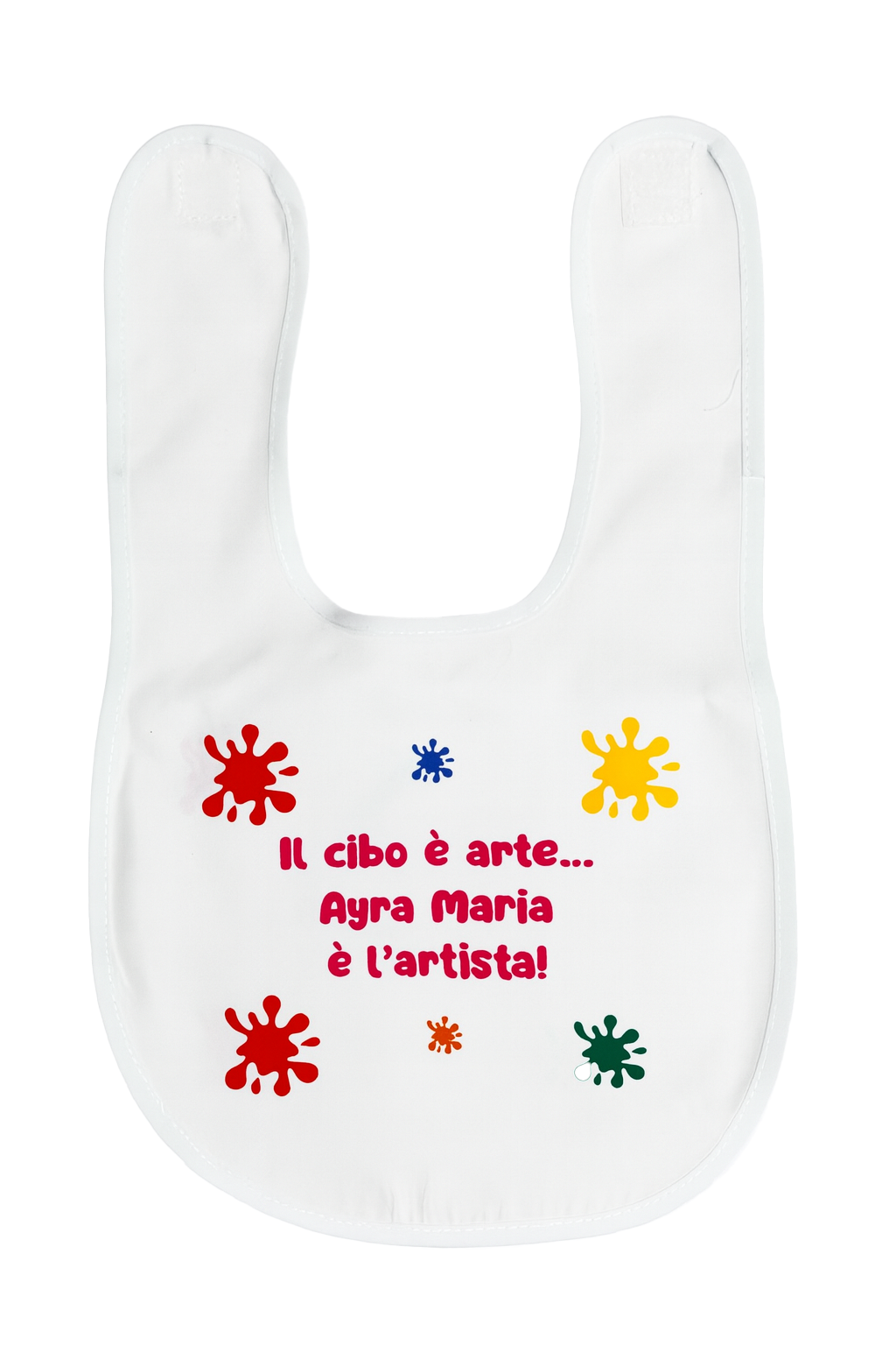 Bavaglino neonato “Il cibo è arte… io sono l’artista” – Accessorio originale per la pappa