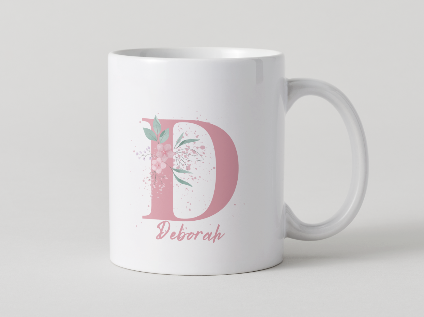 Tazza iniziale floreale personalizzata – Con nome