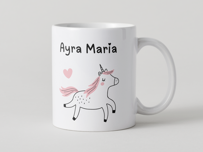 Tazza unicorno personalizzata – Con nome della bambina