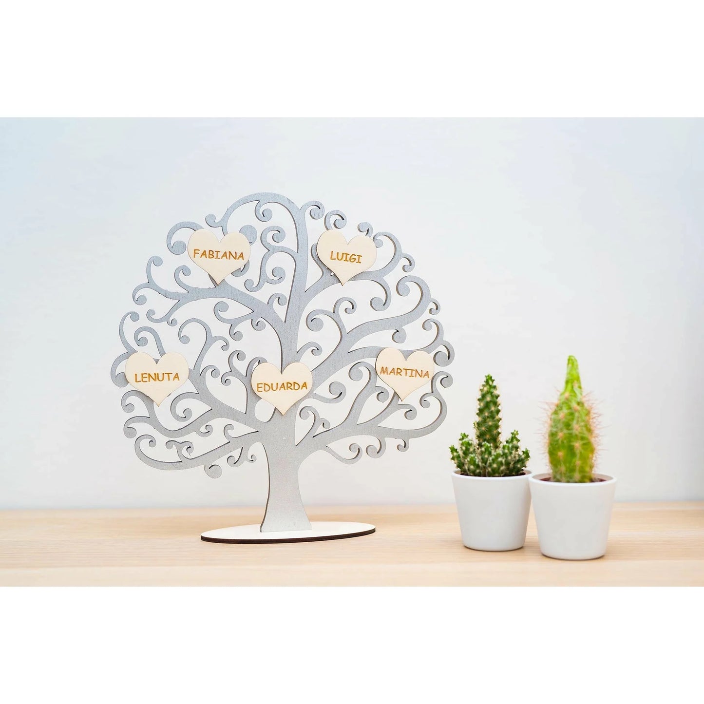 Albero della Vita in Legno con Nomi Incisi