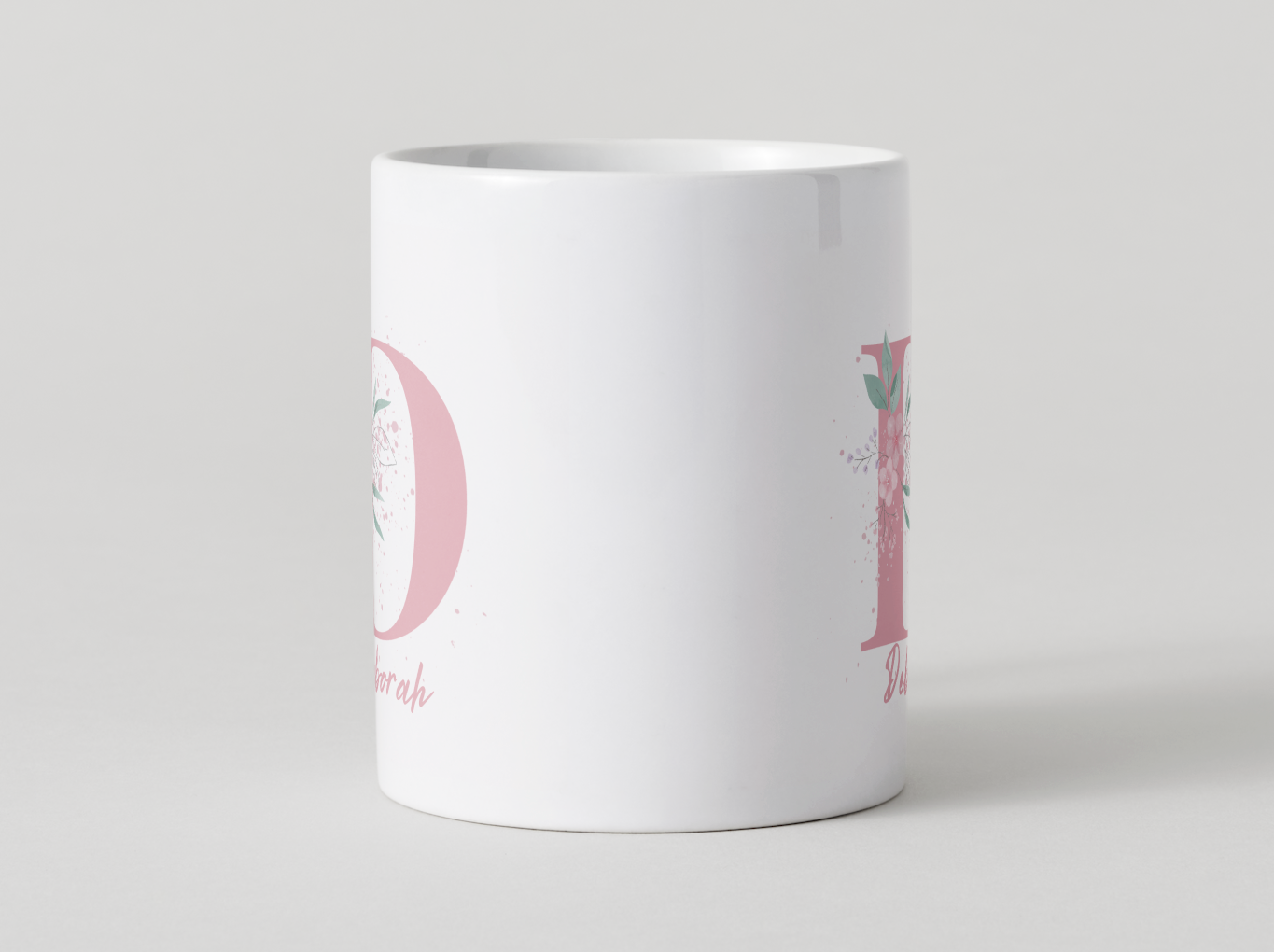 Tazza iniziale floreale personalizzata – Con nome