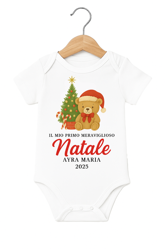 🎅 Body “Il mio primo meraviglioso Natale” – Personalizzato con nome e data
