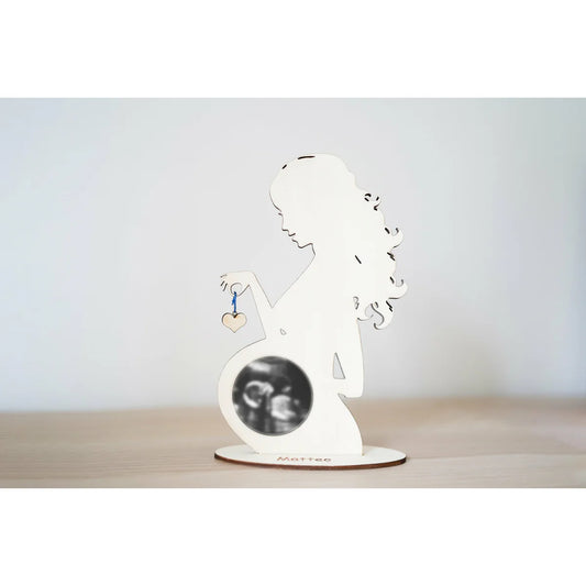 Porta Ecografia “Mamma” in Legno – Personalizzabile con Nome